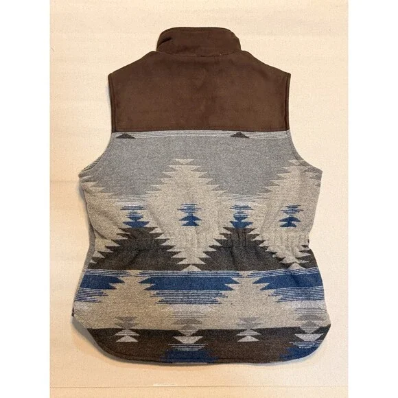 Vintage Aztec Wool Vest Pull Over-Size M Outback Trading Co. Western Wear Aztec - Picture 4 of 14